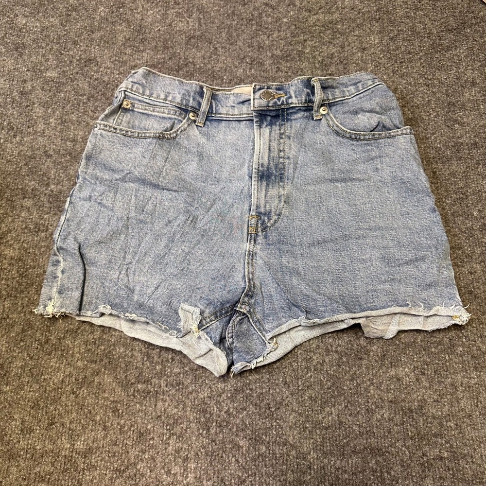 Everlane Denim Shorts Womens Size 27 Blue Way-High Organic Cotton Raw Hem Casual
